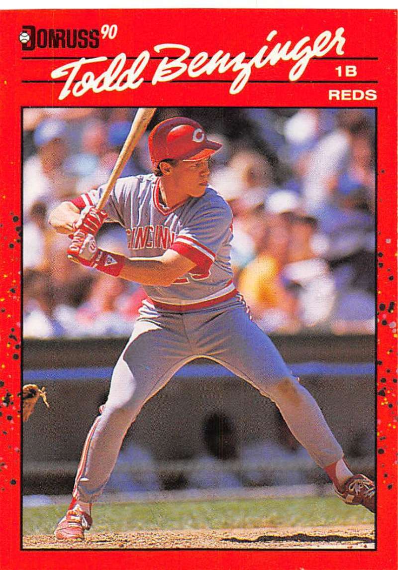 1990 Donruss Baseball #257 Todd Benzinger Cincinnati Reds Image 1