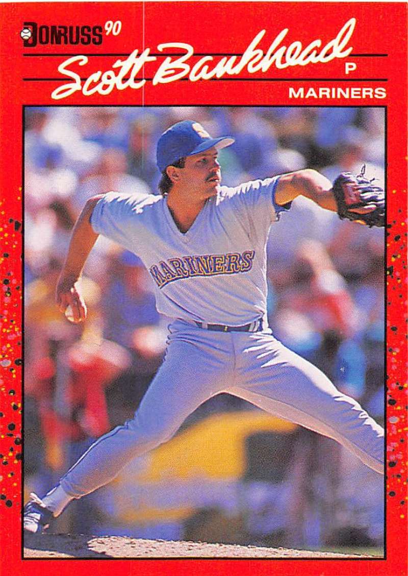 1990 Donruss Baseball #261 Scott Bankhead Seattle Mariners Image 1