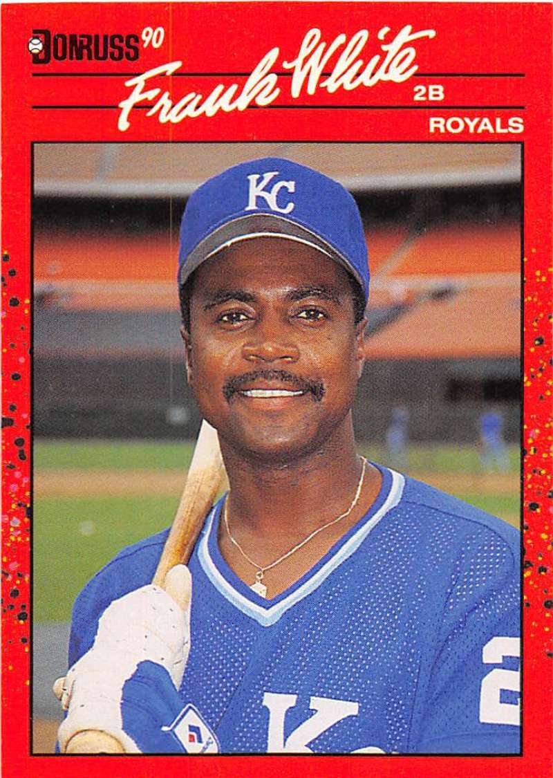 1990 Donruss Baseball #262 Frank White Kansas City Royals Image 1