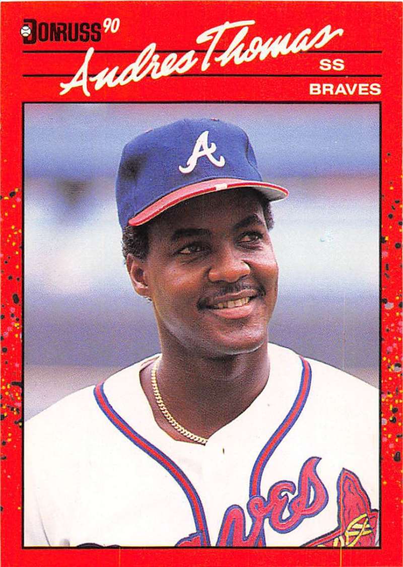 1990 Donruss Baseball #263 Andres Thomas Atlanta Braves Image 1
