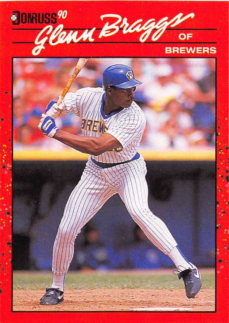 1990 Donruss Baseball #264 Glenn Braggs Milwaukee Brewers Image 1