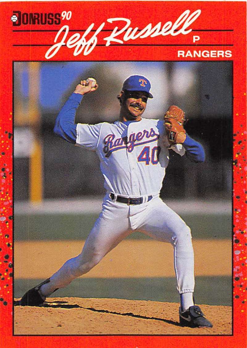 1990 Donruss Baseball #284 Jeff Russell Texas Rangers Image 1