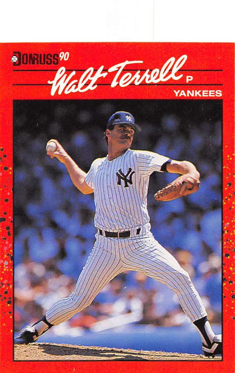 1990 Donruss Baseball #309 Walt Terrell New York Yankees Image 1