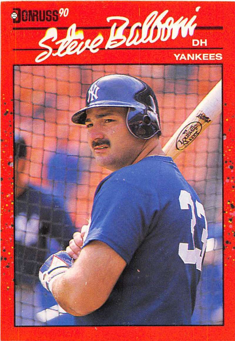 1990 Donruss Baseball #315 Steve Balboni New York Yankees Image 1
