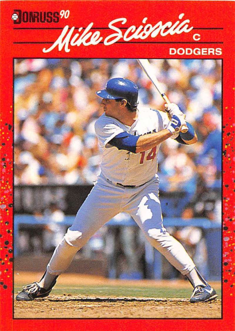 1990 Donruss Baseball #316 Mike Scioscia Los Angeles Dodgers Image 1