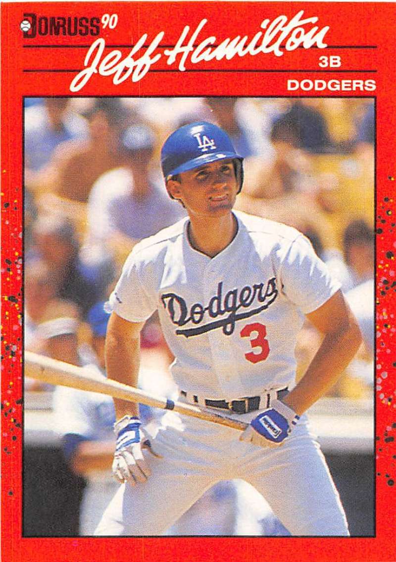 1990 Donruss Baseball #321 Jeff Hamilton Los Angeles Dodgers Image 1
