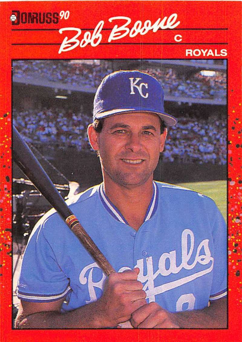 1990 Donruss Baseball #326 Bob Boone Kansas City Royals Image 1
