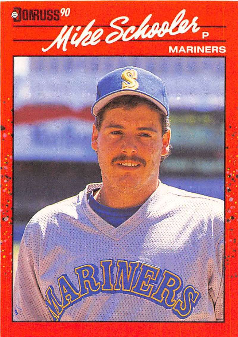 1990 Donruss Baseball #330 Mike Schooler Seattle Mariners Image 1