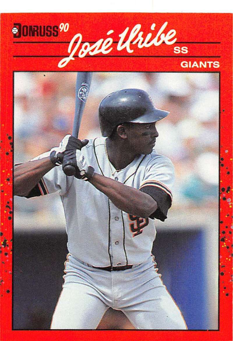 1990 Donruss Baseball #335 Jose Uribe San Francisco Giants Image 1