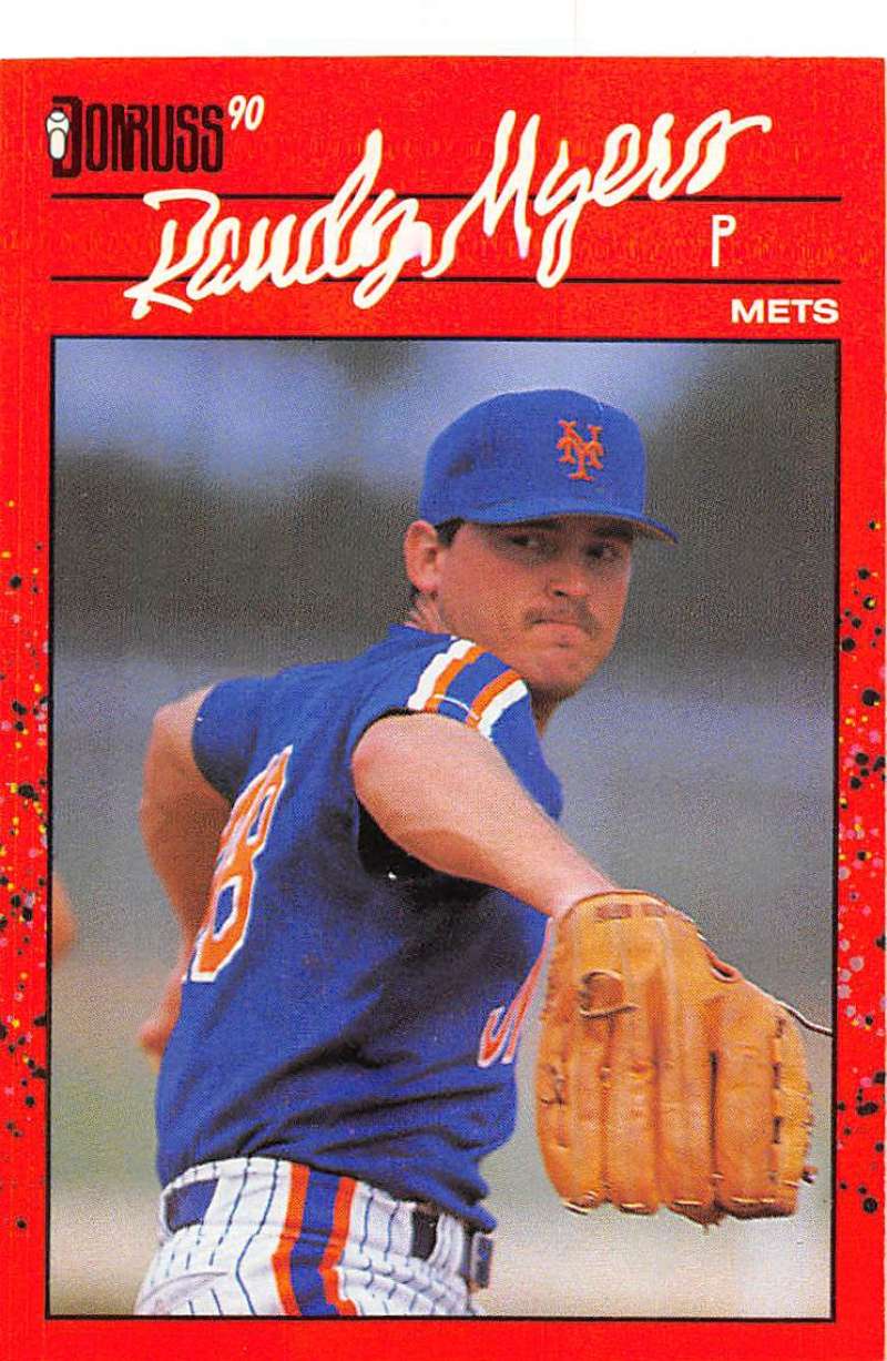 1990 Donruss Baseball #336 Randy Myers New York Mets Image 1