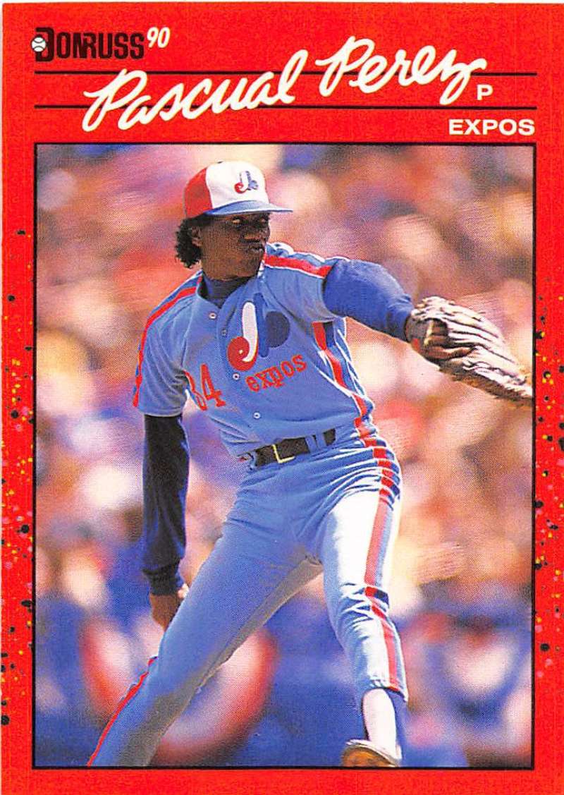 1990 Donruss Baseball #342 Pascual Perez Montreal Expos Image 1