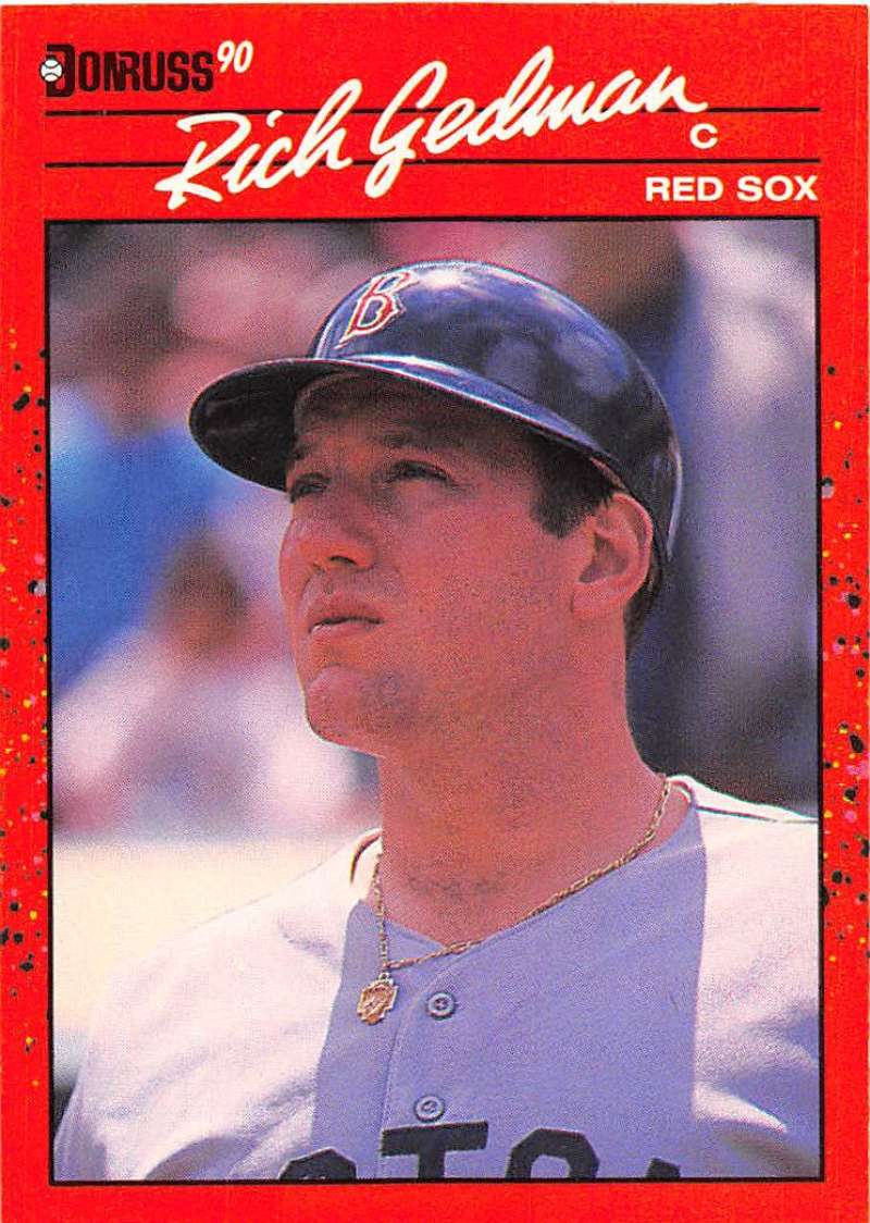 1990 Donruss Baseball #346 Rich Gedman Boston Red Sox Image 1