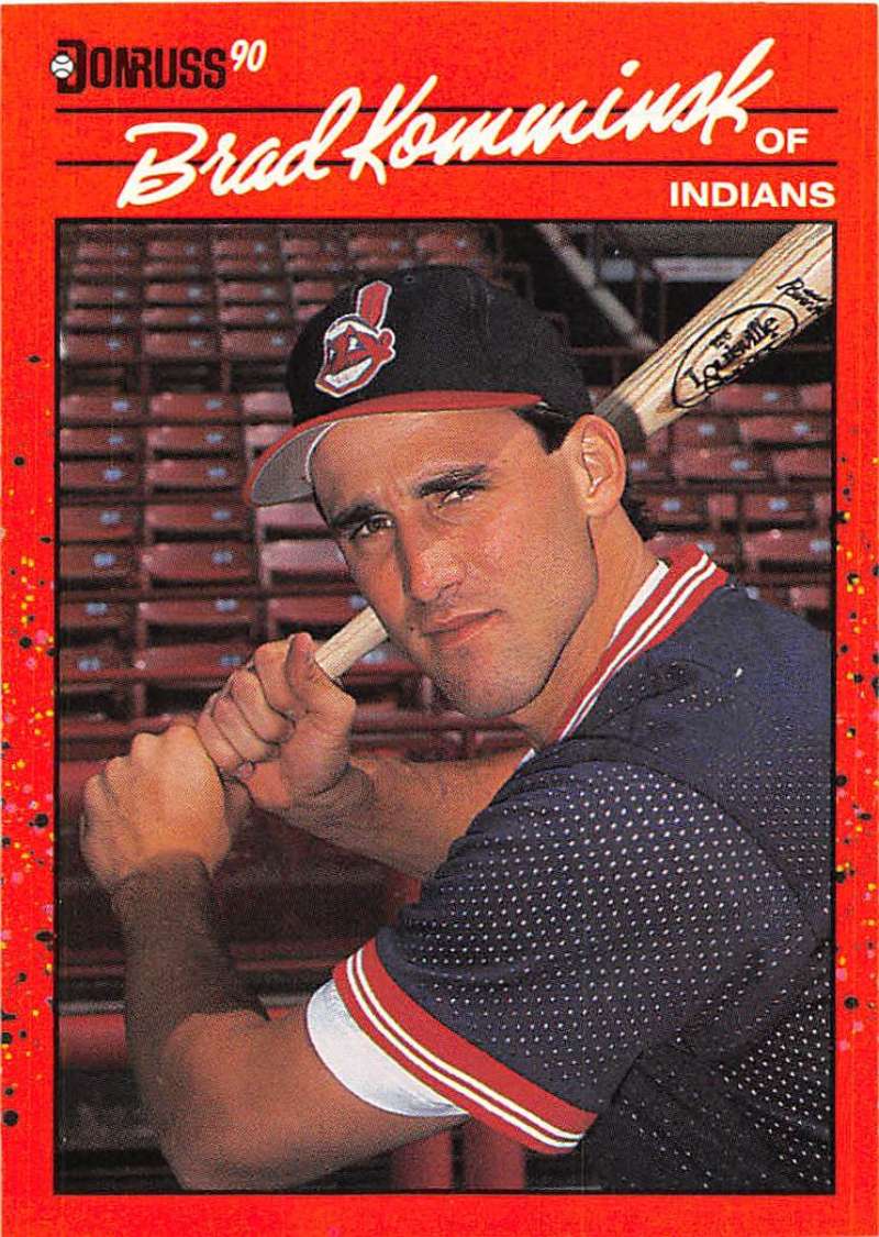 1990 Donruss Baseball #350 Brad Komminsk Cleveland Indians Image 1