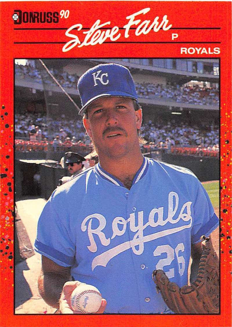 1990 Donruss Baseball #356 Steve Farr Kansas City Royals Image 1