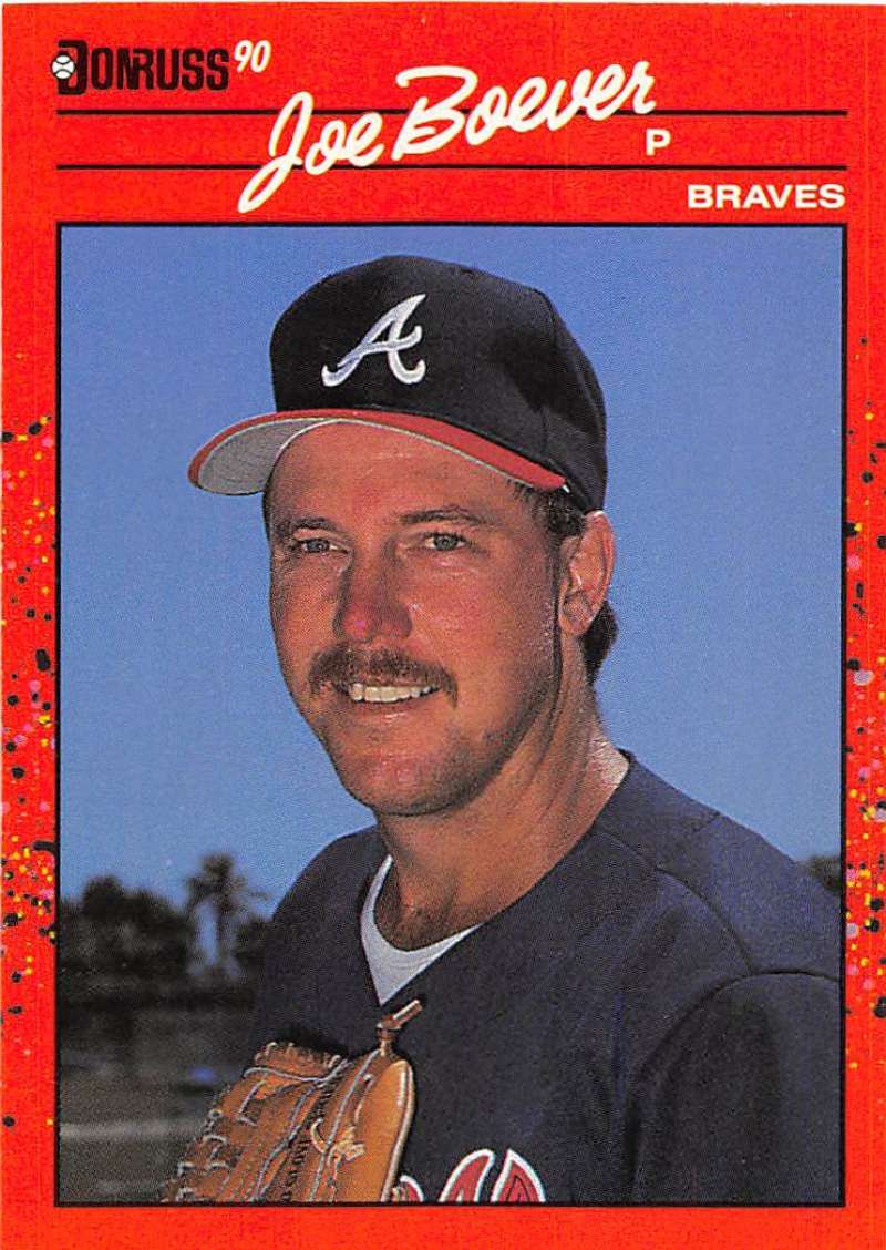 1990 Donruss Baseball #357 Joe Boever Atlanta Braves Image 1