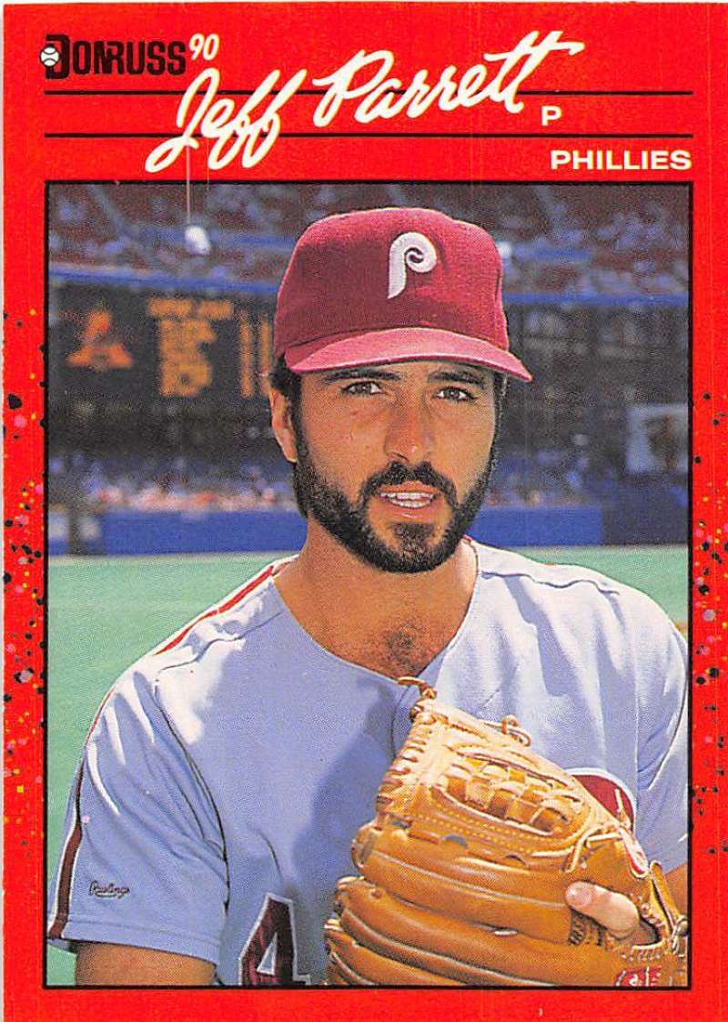 1990 Donruss Baseball #369 Jeff Parrett Philadelphia Phillies Image 1