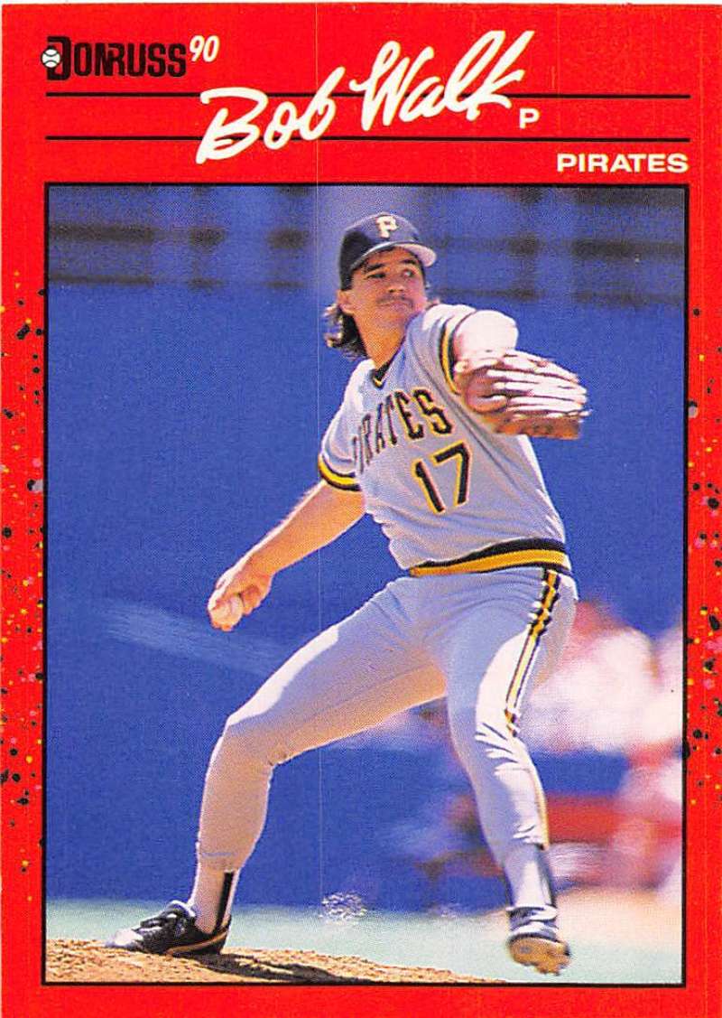 1990 Donruss Baseball #370 Bob Walk Pittsburgh Pirates Image 1