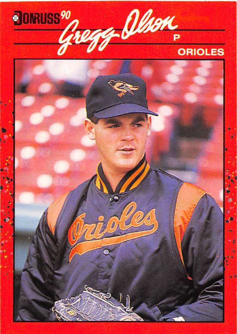 1990 Donruss Baseball #377 Gregg Olson Baltimore Orioles Image 1