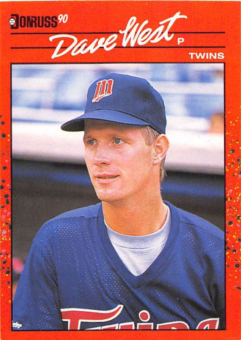 1990 Donruss Baseball #387 David West Minnesota Twins Image 1