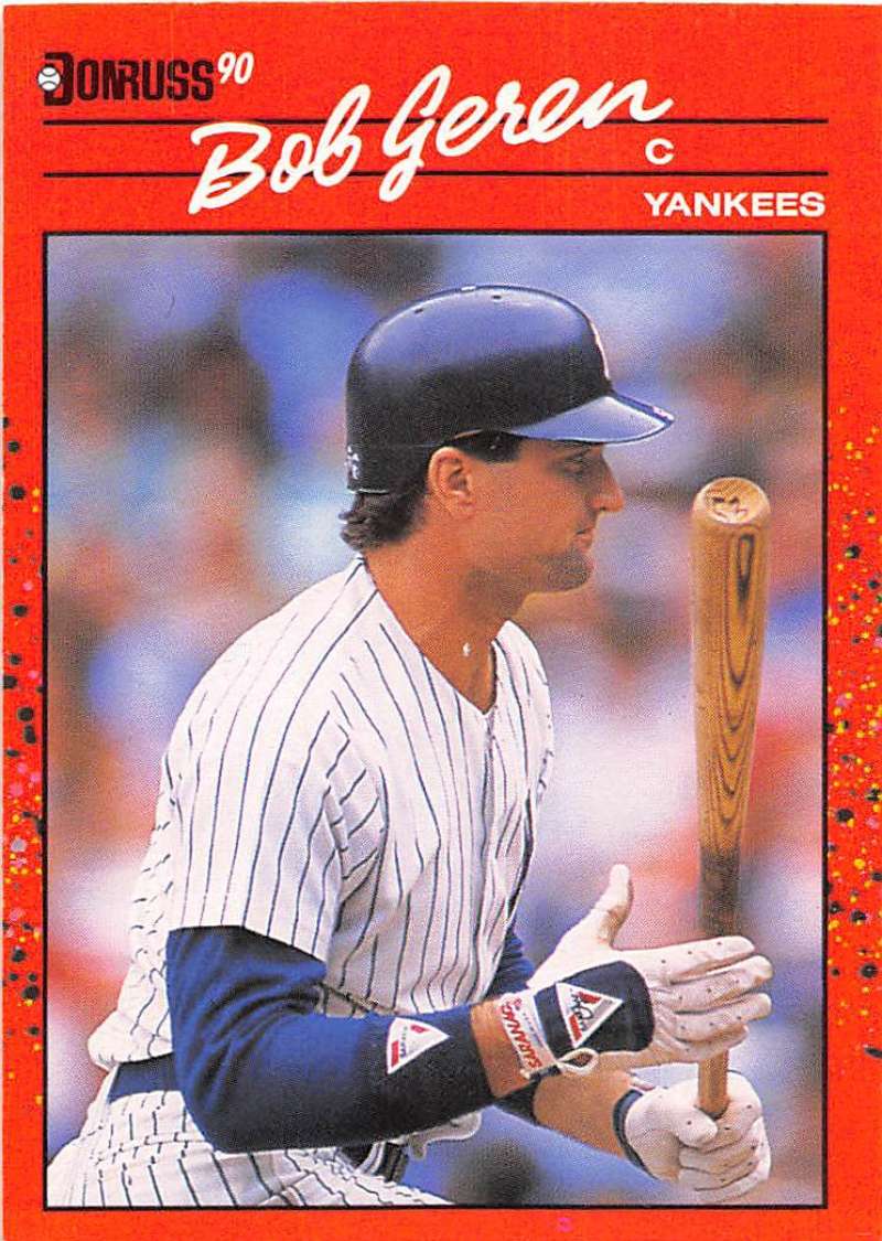 1990 Donruss Baseball #395 Bob Geren New York Yankees Image 1