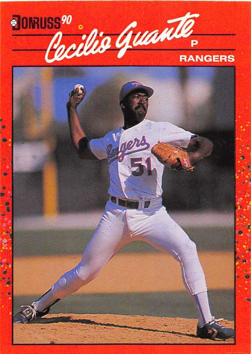 1990 Donruss Baseball #403 Cecilio Guante Texas Rangers Image 1