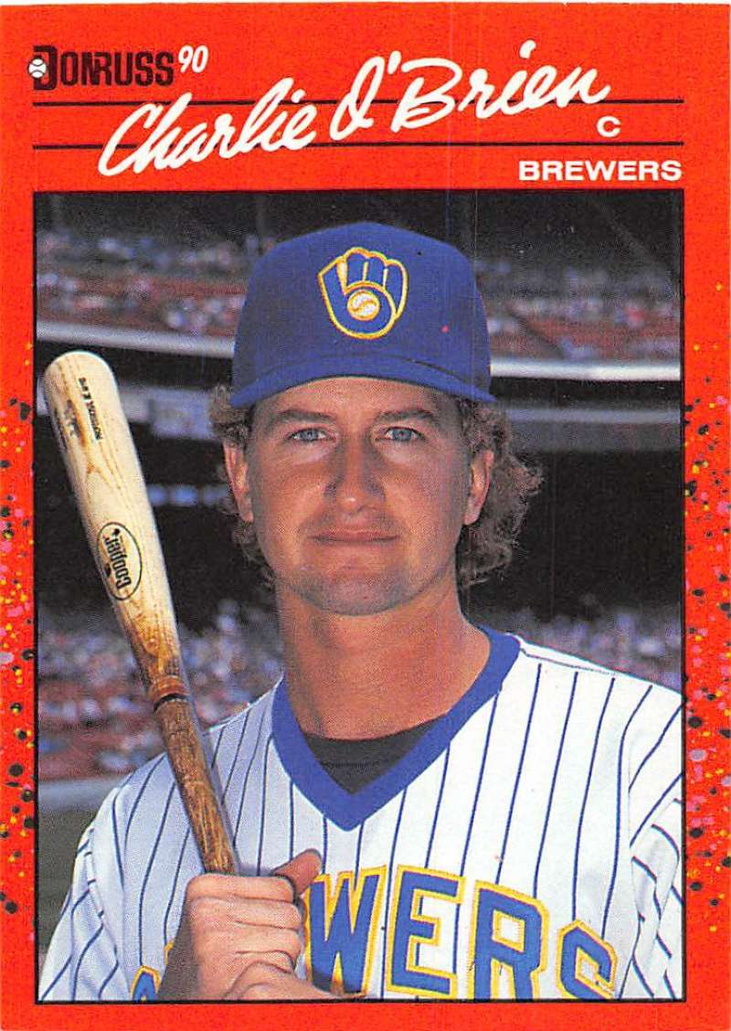 1990 Donruss Baseball #410 Charlie O'Brien Milwaukee Brewers Image 1