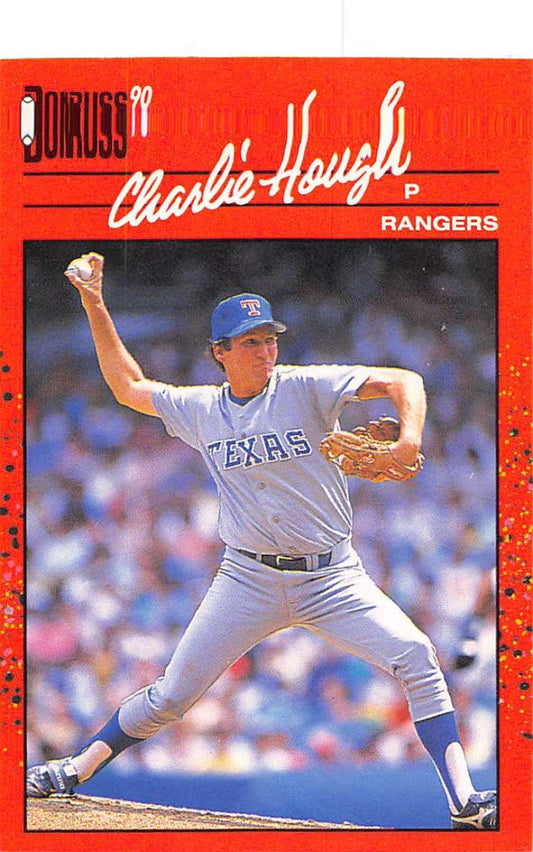 1990 Donruss Baseball  #411 Charlie Hough  Texas Rangers  Image 1