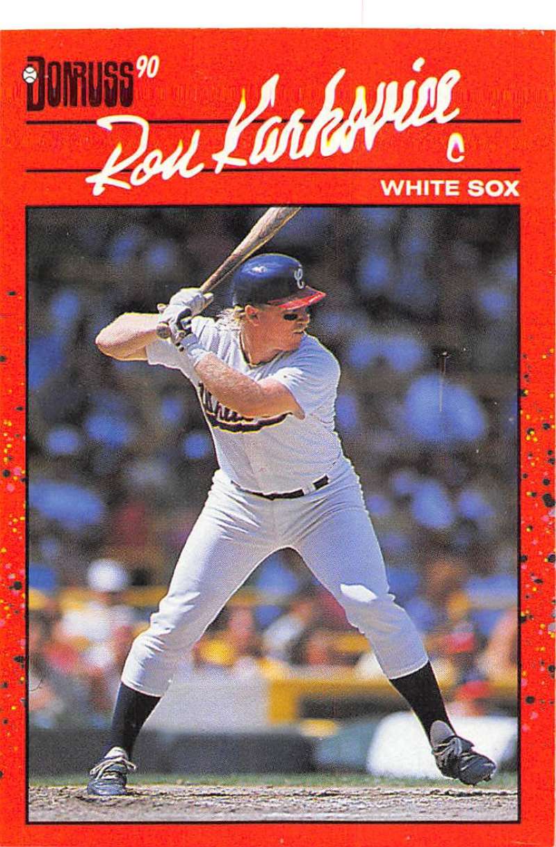 1990 Donruss Baseball #413 Ron Karkovice Chicago White Sox Image 1