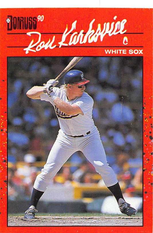 1990 Donruss Baseball  #413 Ron Karkovice  Chicago White Sox  Image 1
