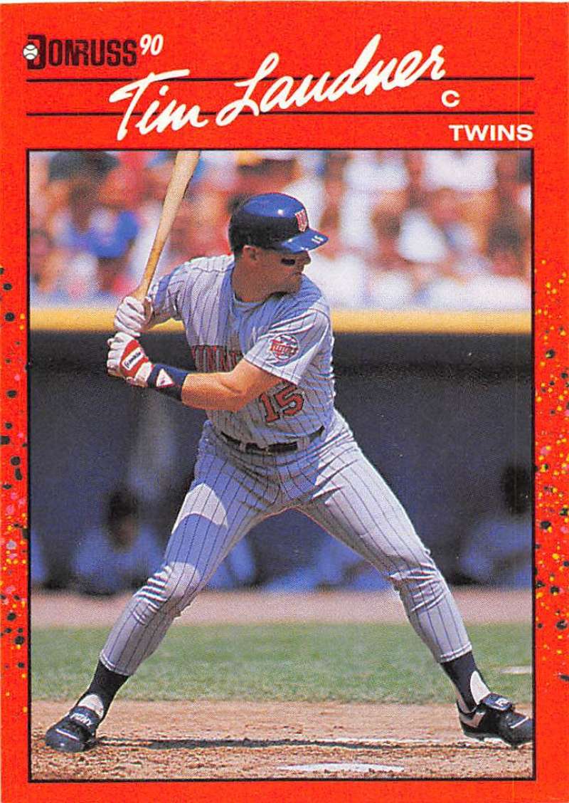 1990 Donruss Baseball #419 Tim Laudner Minnesota Twins Image 1