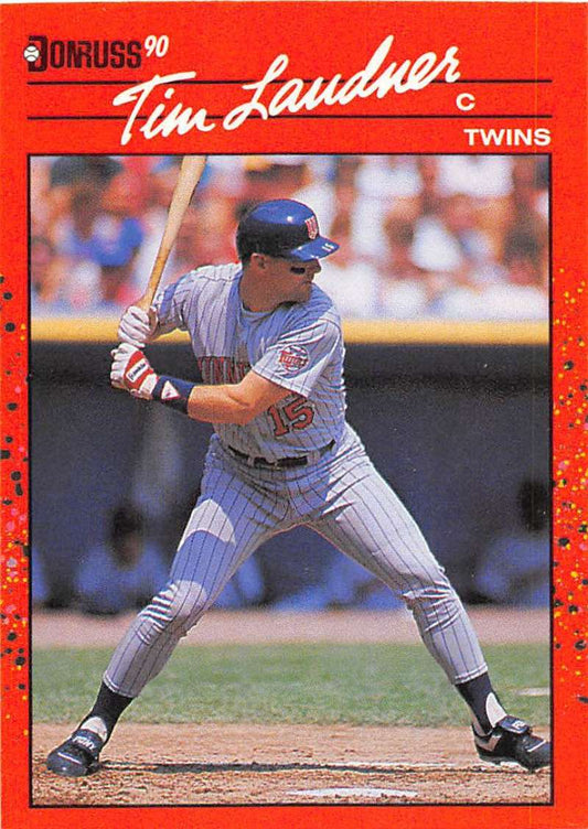 1990 Donruss Baseball  #419 Tim Laudner  Minnesota Twins  Image 1