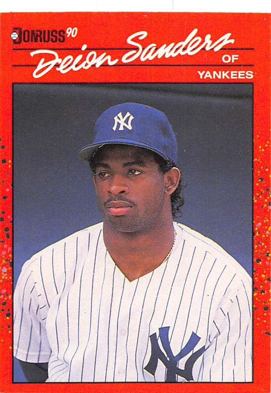 1990 Donruss Baseball  #427 Deion Sanders  New York Yankees  Image 1