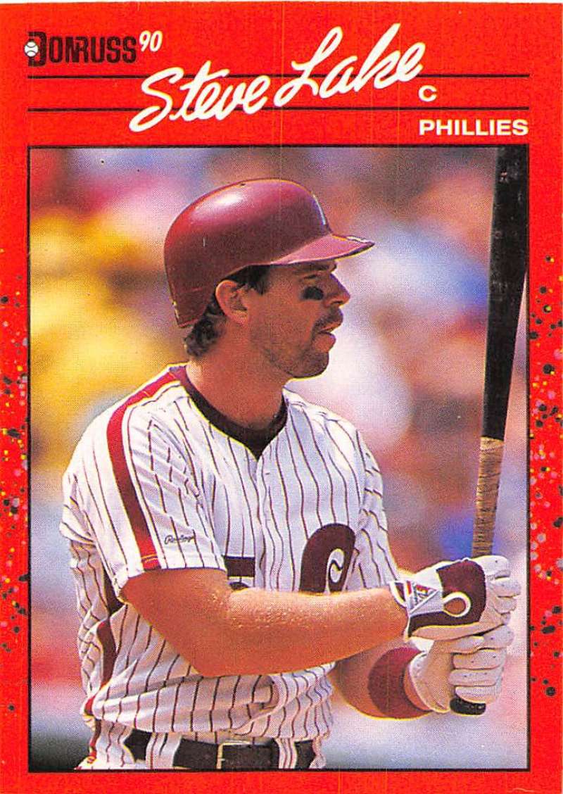 1990 Donruss Baseball #431 Steve Lake Philadelphia Phillies Image 1