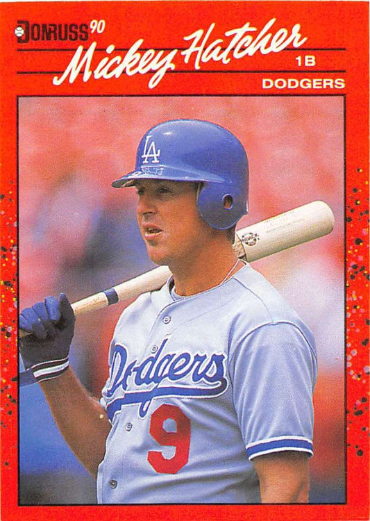 1990 Donruss Baseball  #439 Mickey Hatcher  Los Angeles Dodgers  Image 1