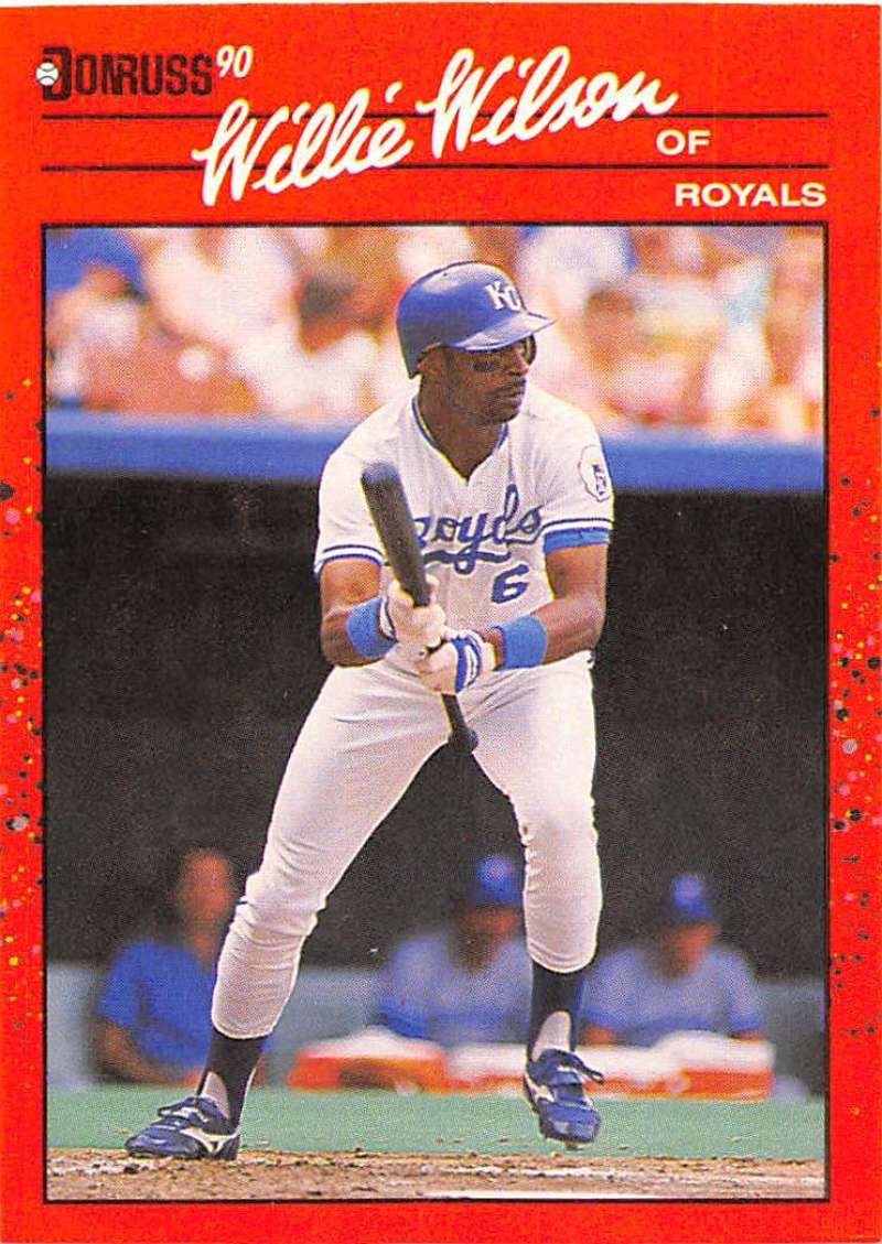 1990 Donruss Baseball #440 Willie Wilson Kansas City Royals Image 1