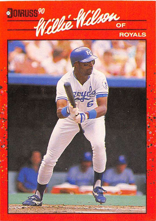 1990 Donruss Baseball  #440 Willie Wilson  Kansas City Royals  Image 1