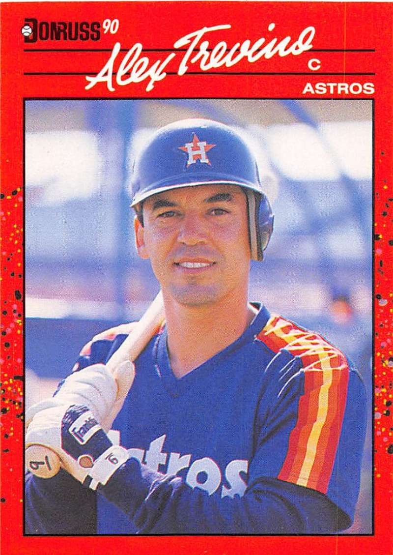 1990 Donruss Baseball #443 Alex Trevino Houston Astros Image 1