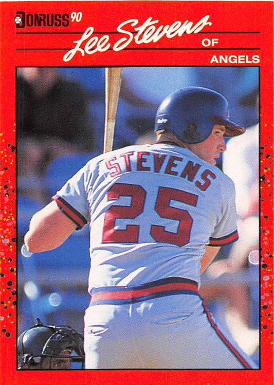 1990 Donruss Baseball  #449 Lee Stevens  RC Rookie California Angels  Image 1