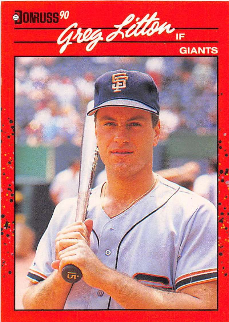 1990 Donruss Baseball #453 Greg Litton San Francisco Giants Image 1