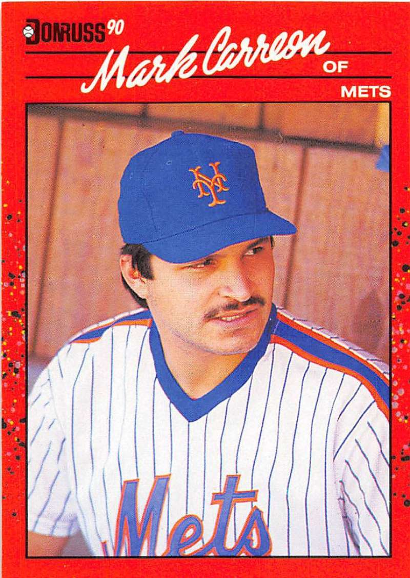 1990 Donruss Baseball #454 Mark Carreon New York Mets Image 1