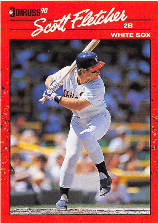 1990 Donruss Baseball  #455 Scott Fletcher  Chicago White Sox  Image 1
