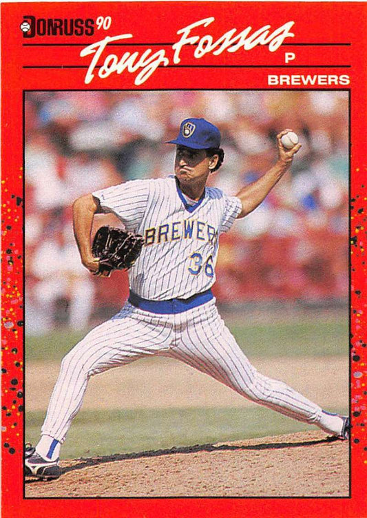 1990 Donruss Baseball  #457 Tony Fossas  RC Rookie Milwaukee Brewers  Image 1