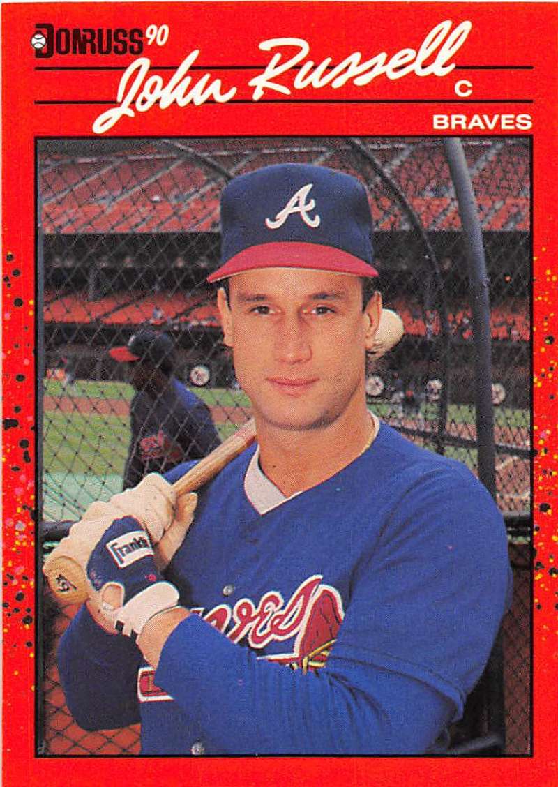 1990 Donruss Baseball #458 John Russell Atlanta Braves Image 1