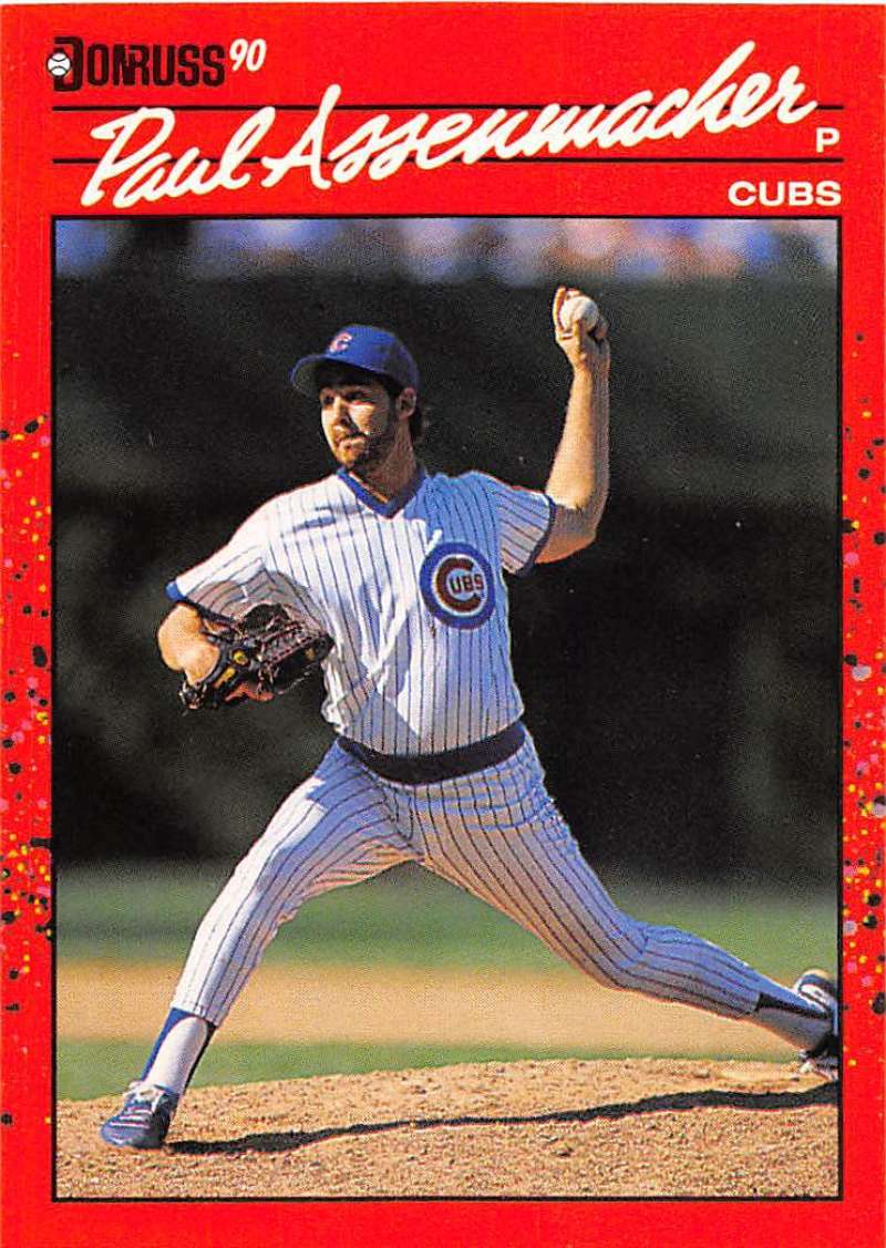 1990 Donruss Baseball #459 Paul Assenmacher Chicago Cubs Image 1