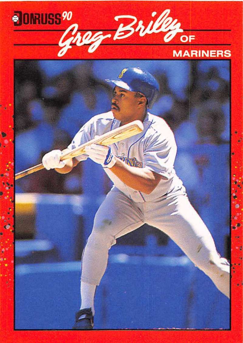1990 Donruss Baseball #463 Greg Briley Seattle Mariners Image 1