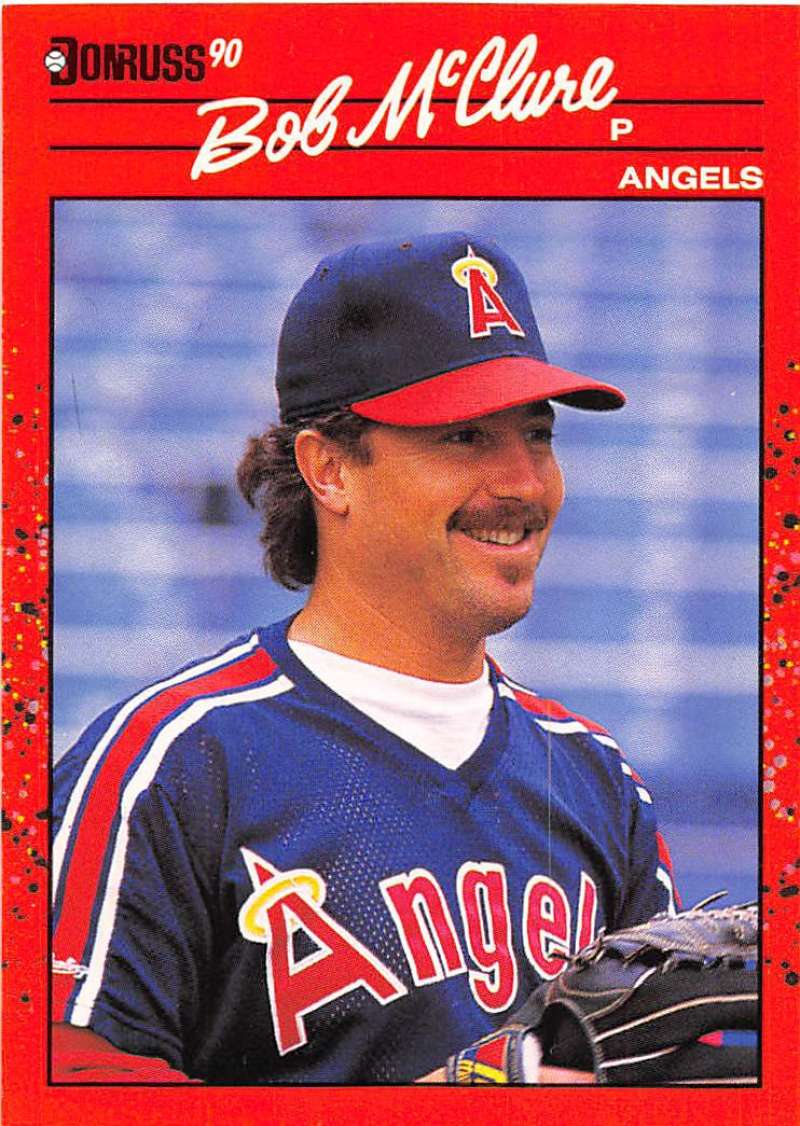 1990 Donruss Baseball #470 Bob McClure California Angels Image 1