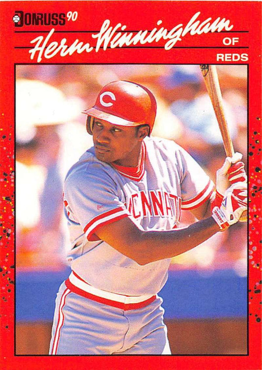 1990 Donruss Baseball  #478 Herm Winningham  Cincinnati Reds  Image 1