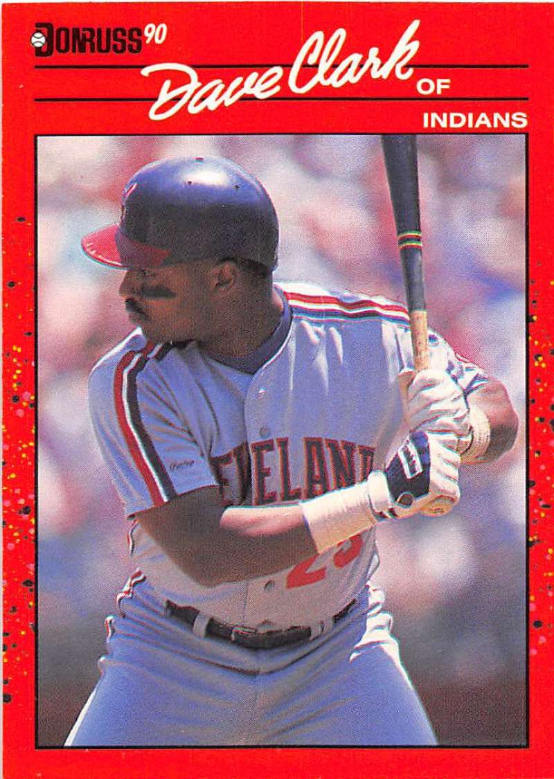 1990 Donruss Baseball #492 Dave Clark Cleveland Indians Image 1