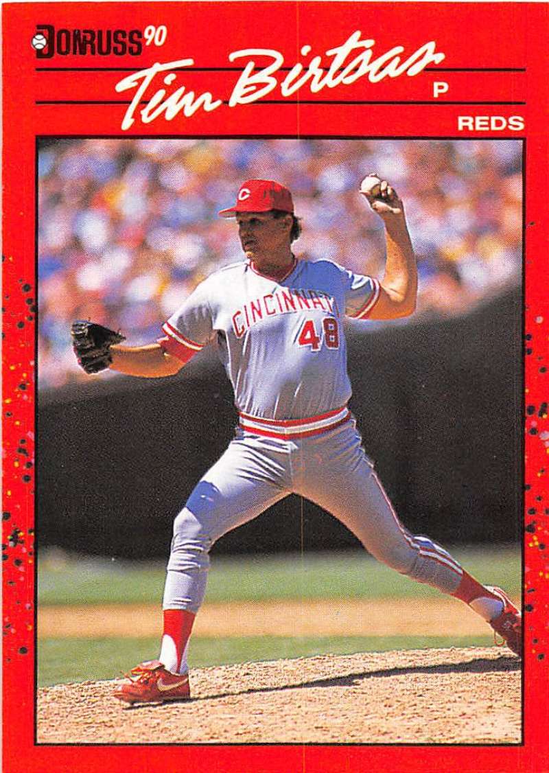1990 Donruss Baseball #493 Tim Birtsas Cincinnati Reds Image 1