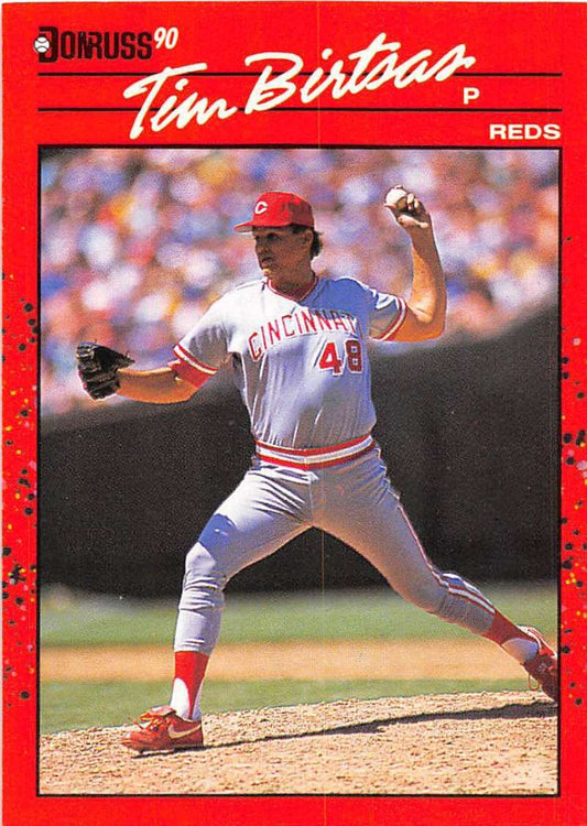 1990 Donruss Baseball  #493 Tim Birtsas  Cincinnati Reds  Image 1